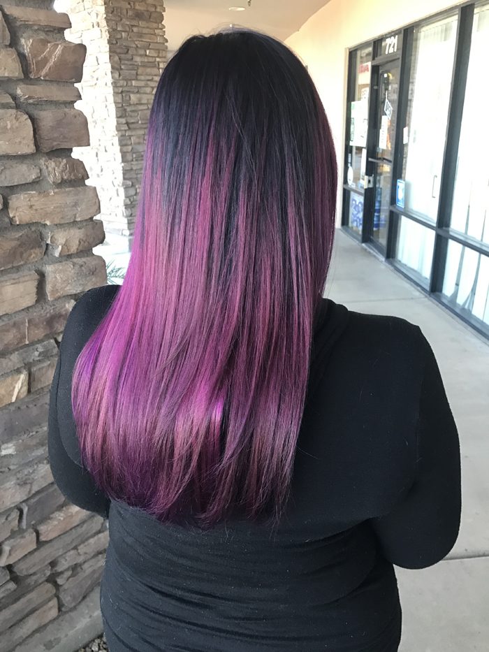double process color balayage ombre purple ombre purple hair stacy anns scissor hands tempe az hair salon