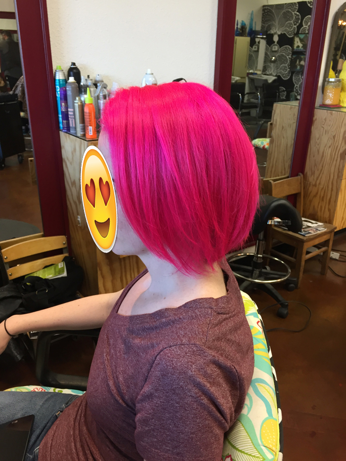 double process color hot pink hair stacy anns scissor hands tempe az salon